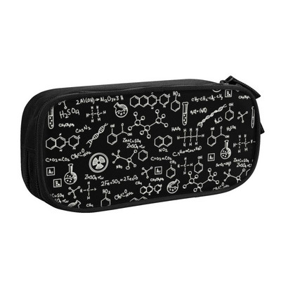 Science Chemistry Pattern Μολυβοθήκες για κορίτσια Αγόρια Μεγάλης χωρητικότητας Chemical Lab Tech Formulas Σχολικά αξεσουάρ τσάντα στυλό