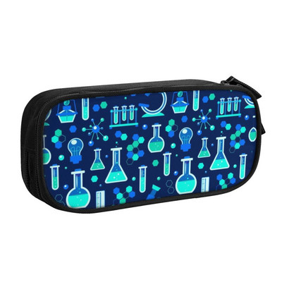 Science Chemistry Pattern Μολυβοθήκες για κορίτσια Αγόρια Μεγάλης χωρητικότητας Chemical Lab Tech Formulas Σχολικά αξεσουάρ τσάντα στυλό