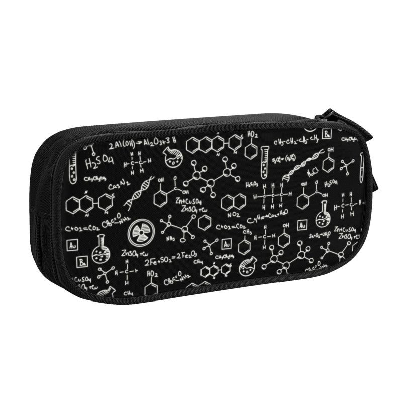 Science Chemistry Pattern Μολυβοθήκες για κορίτσια Αγόρια Μεγάλης χωρητικότητας Chemical Lab Tech Formulas Σχολικά αξεσουάρ τσάντα στυλό