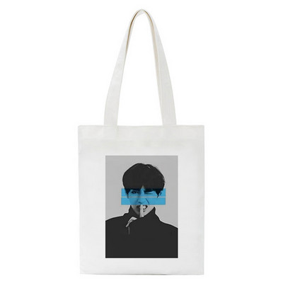 Korejski stil Agust D Funny Shopper Bag ​Torba za kupovinu Torba na rame Platnena torba Harajuku Messenger torba velikog kapaciteta Ručna torba