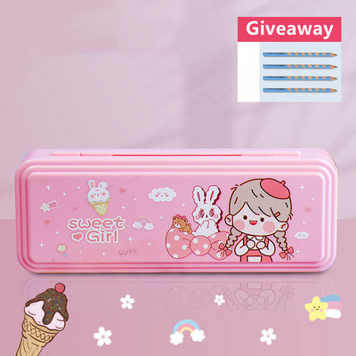 Κουτί χαρτικών με κλειδαριά διπλής στρώσης χαριτωμένο διαστημικό πλαστικό κουτί μολυβιών αστροναύτης σχολείο μαθητής κουτί αποθήκευσης παιδική μολυβοθήκη