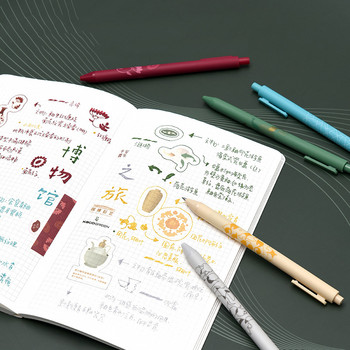 KACO 5Pc/Lot Kawaii Gel Pens Set Retro Vintage Retractable Pens Пучка 0.5MM цветно мастило Училищен офис Студентски канцеларски материали