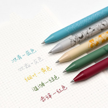 KACO 5Pc/Lot Kawaii Gel Pens Set Retro Vintage Retractable Pens Пучка 0.5MM цветно мастило Училищен офис Студентски канцеларски материали