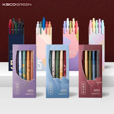 KACO 5Pc/Lot Kawaii gel olovke Set retro vintage olovke na uvlačenje Pučka 0,5 mm tinta u boji Školski ured Studentski pribor