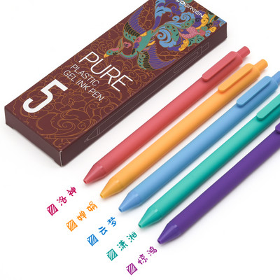 KACO 5Pc/Lot Kawaii gel olovke Set retro vintage olovke na uvlačenje Pučka 0,5 mm tinta u boji Školski ured Studentski pribor