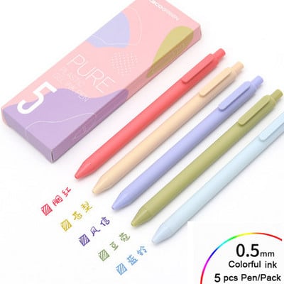 KACO 5Pc/Lot Kawaii gel olovke Set retro vintage olovke na uvlačenje Pučka 0,5 mm tinta u boji Školski ured Studentski pribor
