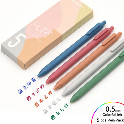 KACO 5Pc/Lot Kawaii gel olovke Set retro vintage olovke na uvlačenje Pučka 0,5 mm tinta u boji Školski ured Studentski pribor