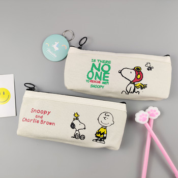 Disney Snoopy Pencil Bag Мъжка сладка анимационна гимназиална чанта за канцеларски материали Ученически пособия Играчка за рожден ден Подарък