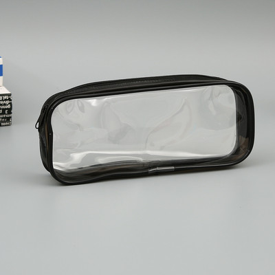 Vienkārša stila caurspīdīgs PVC zīmuļu futrālis pildspalvu soma Jauka kancelejas piederumu uzglabāšanas soma, caurspīdīga zīmuļu futrālis, skolas kancelejas piederumu komplekts