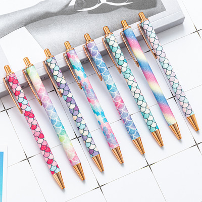 1 брой Lytwtw`s Ballpoint Pen Fish Patterns Луксозни сладки сватбени метални канцеларски материали Училищни офис консумативи Висококачествени химикалки