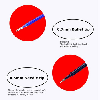 Erasable Gel Pen Refills Rod Set 0,5mm/0,7mm Bullet Washable Handle Erasable Pen for School Pen Writing Tools Kawaii Stationery
