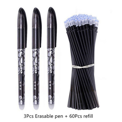 Set de rezerve pentru stilou gel ștergabil Set de tije 0,5 mm/0,7 mm cu mâner lavabil cu glonț Pix ștergător pentru stilou școlar Instrumente de scris Articole de papetărie Kawaii