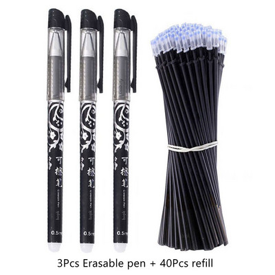 Set de rezerve pentru stilou gel ștergabil Set de tije 0,5 mm/0,7 mm cu mâner lavabil cu glonț Pix ștergător pentru stilou școlar Instrumente de scris Articole de papetărie Kawaii