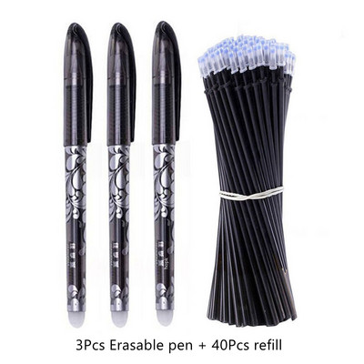 Set de rezerve pentru stilou gel ștergabil Set de tije 0,5 mm/0,7 mm cu mâner lavabil cu glonț Pix ștergător pentru stilou școlar Instrumente de scris Articole de papetărie Kawaii