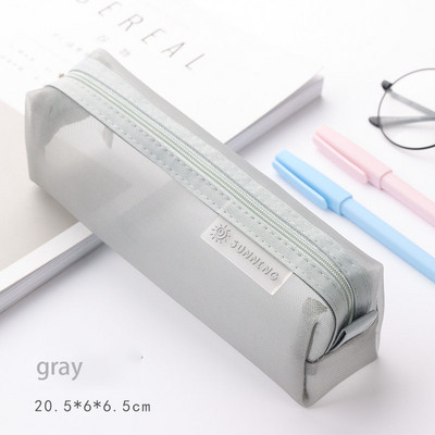 Värviline läbipaistev võrkpliiatsikott Kvaliteetne nailonist pliiatsikarp, hoiustamispliiatsikott õpilaste koolitarvete jaoks Kawaii kirjatarvete jaoks