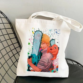 Chainsaw Man Anime Shopper Bag Harajuku Eco Resauble Tote Τσάντες για γυναίκες Street Style Τσάντα αγορών μεγάλης χωρητικότητας Bolso Mujer