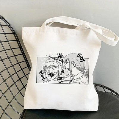 Chainsaw Man Anime Shopper Bag Harajuku Eco Resauble Tote Bags za žene Street Style torba za kupnju velikog kapaciteta Bolso Mujer