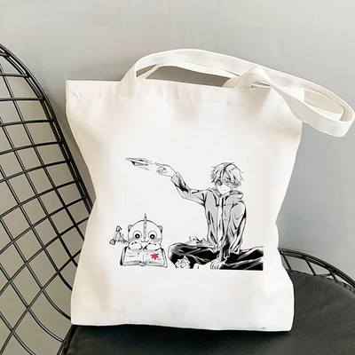 Motorzāģa vīrietis Anime Shopper Bag Harajuku Eco Resauble Tote Somas sievietēm Street Style Lielas ietilpības iepirkumu soma Bolso Mujer