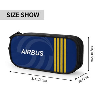 Airbus Fighter Pilot Kawaii Pencil Case Boy Girl Μεγάλη αποθήκευση Αεροπορίας Αεροπλάνο Μολύβι Θήκη Students Stationery