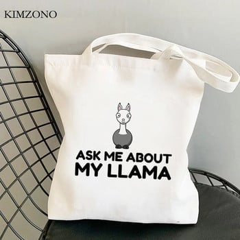 Lama Llama τσάντα αγορών tote Bolsa καμβάς shopper eco shopper bag boodschappentas net custom