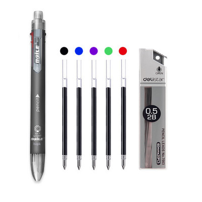 6 u 1 višenamjenska kemijska olovka 0,7 mm, 5 boja i mehanička olovka 0,5 mm u jednoj olovci za školski uredski pribor