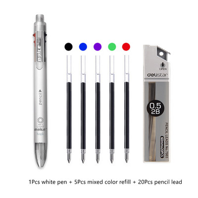 6 u 1 višenamjenska kemijska olovka 0,7 mm, 5 boja i mehanička olovka 0,5 mm u jednoj olovci za školski uredski pribor