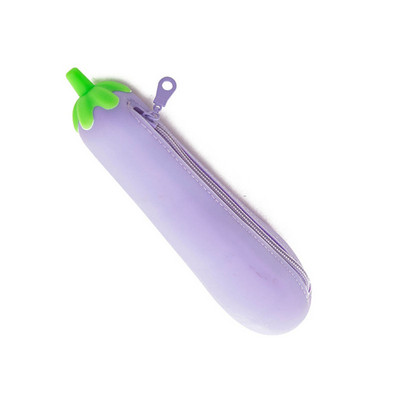 Baklažānu penālis silikona želejas penālis bērniem rakstāmpiederumu somas Cartuchera studentu pildspalvu soma skolas piederumu uzglabāšanas kaste