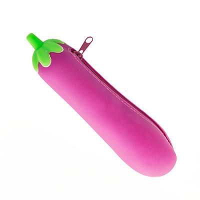 Baklažānu penālis silikona želejas penālis bērniem rakstāmpiederumu somas Cartuchera studentu pildspalvu soma skolas piederumu uzglabāšanas kaste