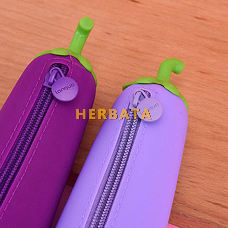 Baklažānu penālis silikona želejas penālis bērniem rakstāmpiederumu somas Cartuchera studentu pildspalvu soma skolas piederumu uzglabāšanas kaste