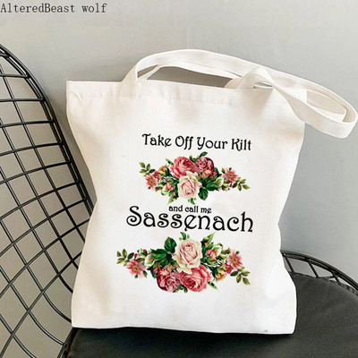 Ženska šoping torba Outlander Take Off Your Kilt And Call Me Sassenach torba Harajuku Shopping Platnena šoper torba Ženska torba na rame