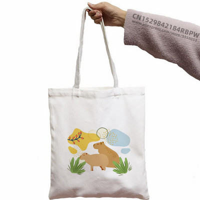 Capybara Cute Animal Cartoon Poșeta simplă din pânză pentru chei Cute Cartoon Geantă Lady Geantă Monede
