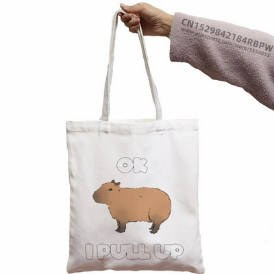 Capybara Cute Animal Cartoon Poșeta simplă din pânză pentru chei Cute Cartoon Geantă Lady Geantă Monede