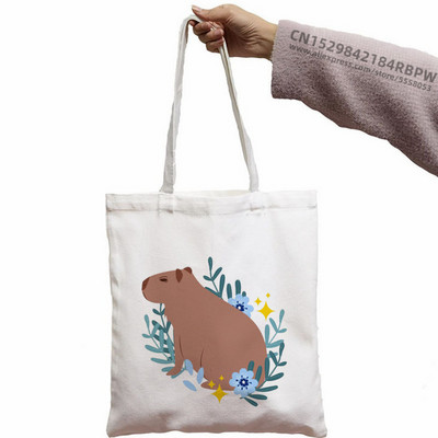 Capybara Cute Animal Cartoon Poșeta simplă din pânză pentru chei Cute Cartoon Geantă Lady Geantă Monede