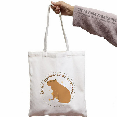 Capybara Cute Animal Cartoon Poșeta simplă din pânză pentru chei Cute Cartoon Geantă Lady Geantă Monede