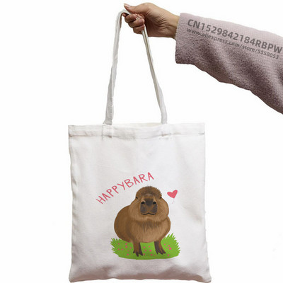 Capybara Cute Animal Cartoon Poșeta simplă din pânză pentru chei Cute Cartoon Geantă Lady Geantă Monede