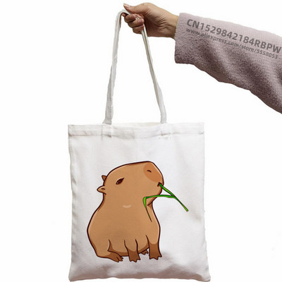 Capybara Cute Animal Cartoon Poșeta simplă din pânză pentru chei Cute Cartoon Geantă Lady Geantă Monede