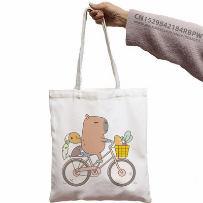 Capybara Cute Animal Cartoon Poșeta simplă din pânză pentru chei Cute Cartoon Geantă Lady Geantă Monede