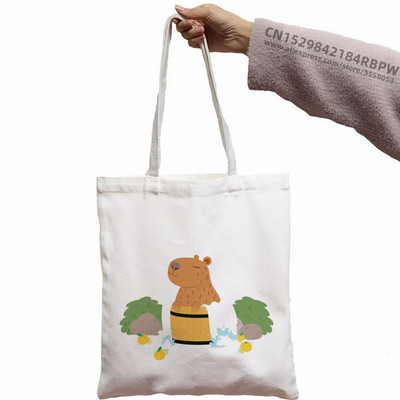 Capybara Cute Animal Cartoon Poșeta simplă din pânză pentru chei Cute Cartoon Geantă Lady Geantă Monede