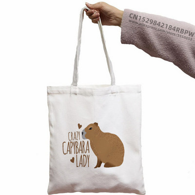 Capybara Cute Animal Cartoon Poșeta simplă din pânză pentru chei Cute Cartoon Geantă Lady Geantă Monede