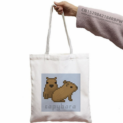 Capybara Cute Animal Cartoon Poșeta simplă din pânză pentru chei Cute Cartoon Geantă Lady Geantă Monede