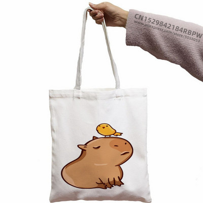 Capybara Cute Animal Cartoon Poșeta simplă din pânză pentru chei Cute Cartoon Geantă Lady Geantă Monede