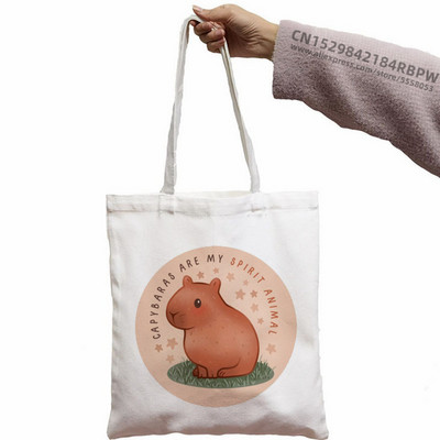 Capybara Cute Animal Cartoon Poșeta simplă din pânză pentru chei Cute Cartoon Geantă Lady Geantă Monede
