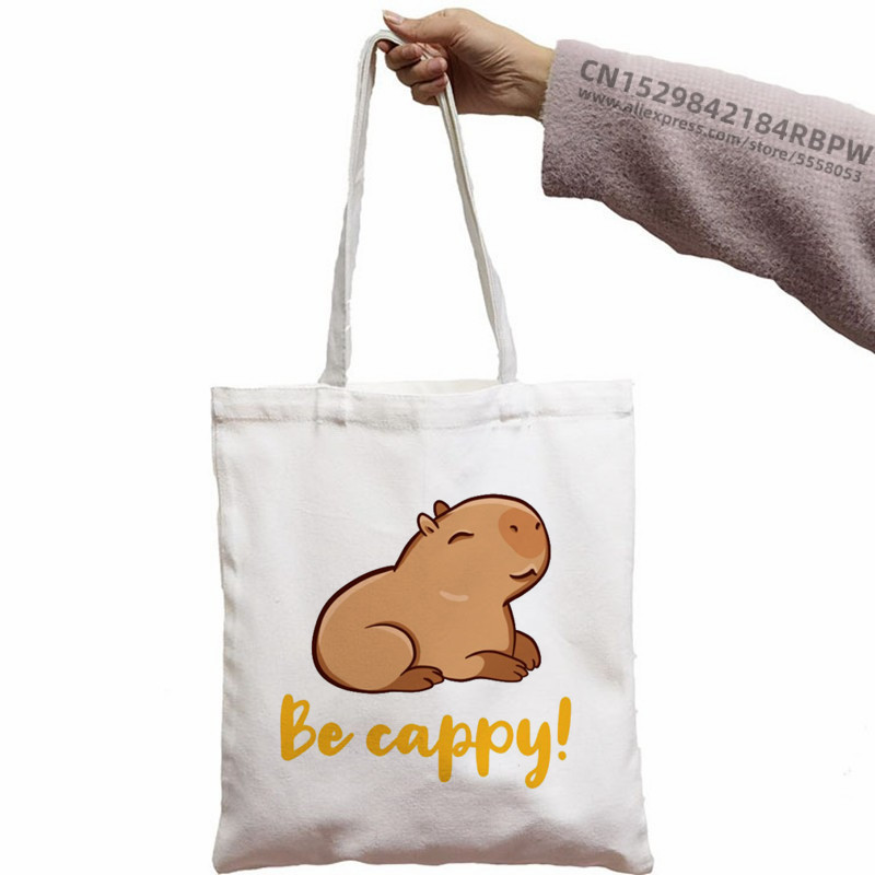 Capybara Cute Animal Cartoon Poșeta simplă din pânză pentru chei Cute Cartoon Geantă Lady Geantă Monede