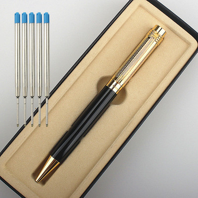 Luksusa skolas rakstāmpiederumi Metāla lodīšu pildspalva Skolas biroja piederumi rullīšu lodīšu pildspalva