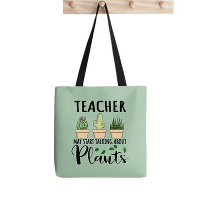 Pribor za učitelje Talking About Plants Printed women Harajuku tote shopper Funny handbag girl shopping Lady gift Canvas Bag
