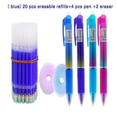 Haile 26 τεμ./σετ Kawaii Erasable Pens Gel Pen Refills Rods 0,5mm Push Automatic Press Στυλό Ballpoint Πλενόμενη λαβή γραφικής ύλης
