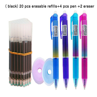 Haile 26 τεμ./σετ Kawaii Erasable Pens Gel Pen Refills Rods 0,5mm Push Automatic Press Στυλό Ballpoint Πλενόμενη λαβή γραφικής ύλης