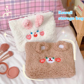 Milkjoy Kawaii Bunny Bear Stacionarna torba za pohranu Ljupka pernica za djevojčice Torbica za olovke Plišana slatka torbica za rokovnik Školske potrepštine