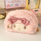 Kawaii pliiatsikott Tagasi kooli tüdrukutele Pliiatsiümbris Armas plüüsist kosmeetikakott, suure mahutavusega õpilastarvete kirjatarvete karp