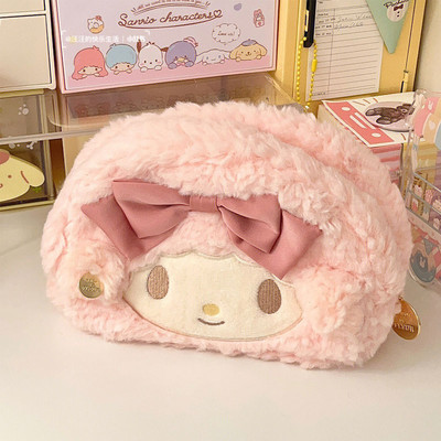 Kawaii Pencil Pouch Back To School for Girls Pen Case Cute Plush Cosmetic Bag Large Capacity Student Supplies Stationery Box